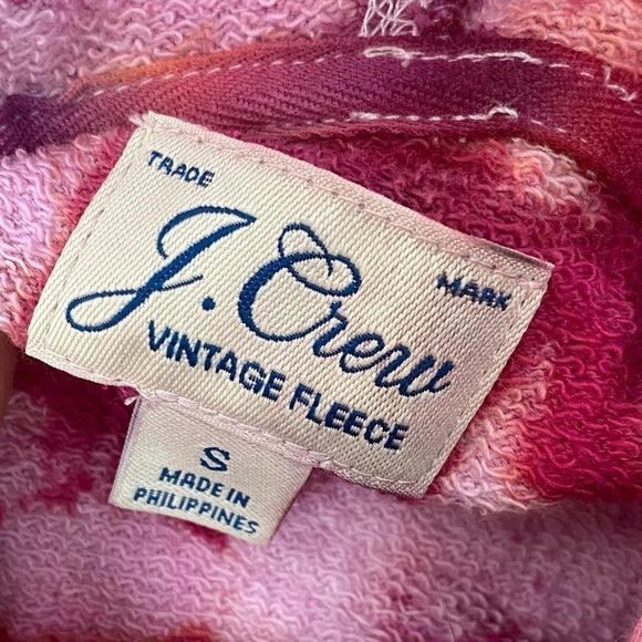 J.Crew Tie Dye Pink Valentine’s Day Cropped full zip Hoodie size S - Picture 12 of 12